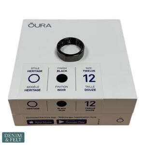 Oura Ring Heritage Black Titanium Size 12 Sleep & Fitness Tracker NEW/NIB!!